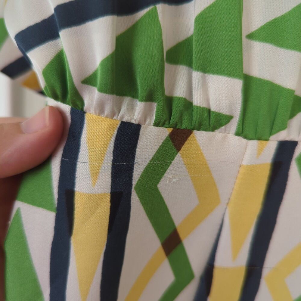 MISA Los Angeles NWT Irena Midi Dress Limoncello Geo Mix Large Satin - Picture 9 of 10